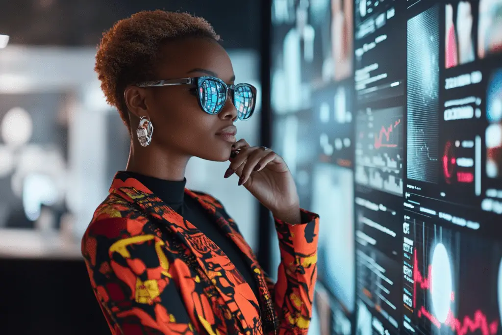 A fashion brand owner working on her marketing strategy.