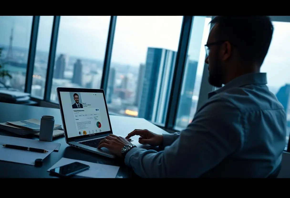 An accountant in his office working on his SEO.