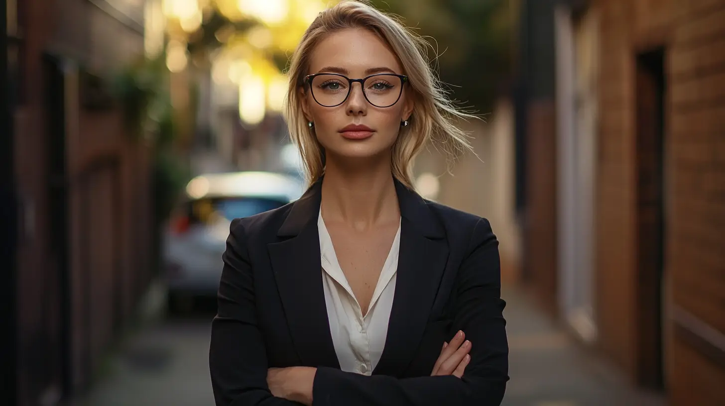 A commercial lawyer standing in the street in Melbourne.