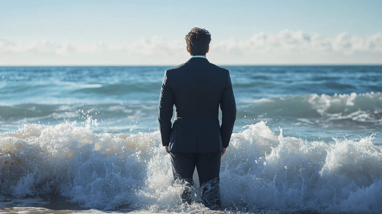A commercial lawyer at the beach at Cronulla, Sydney.