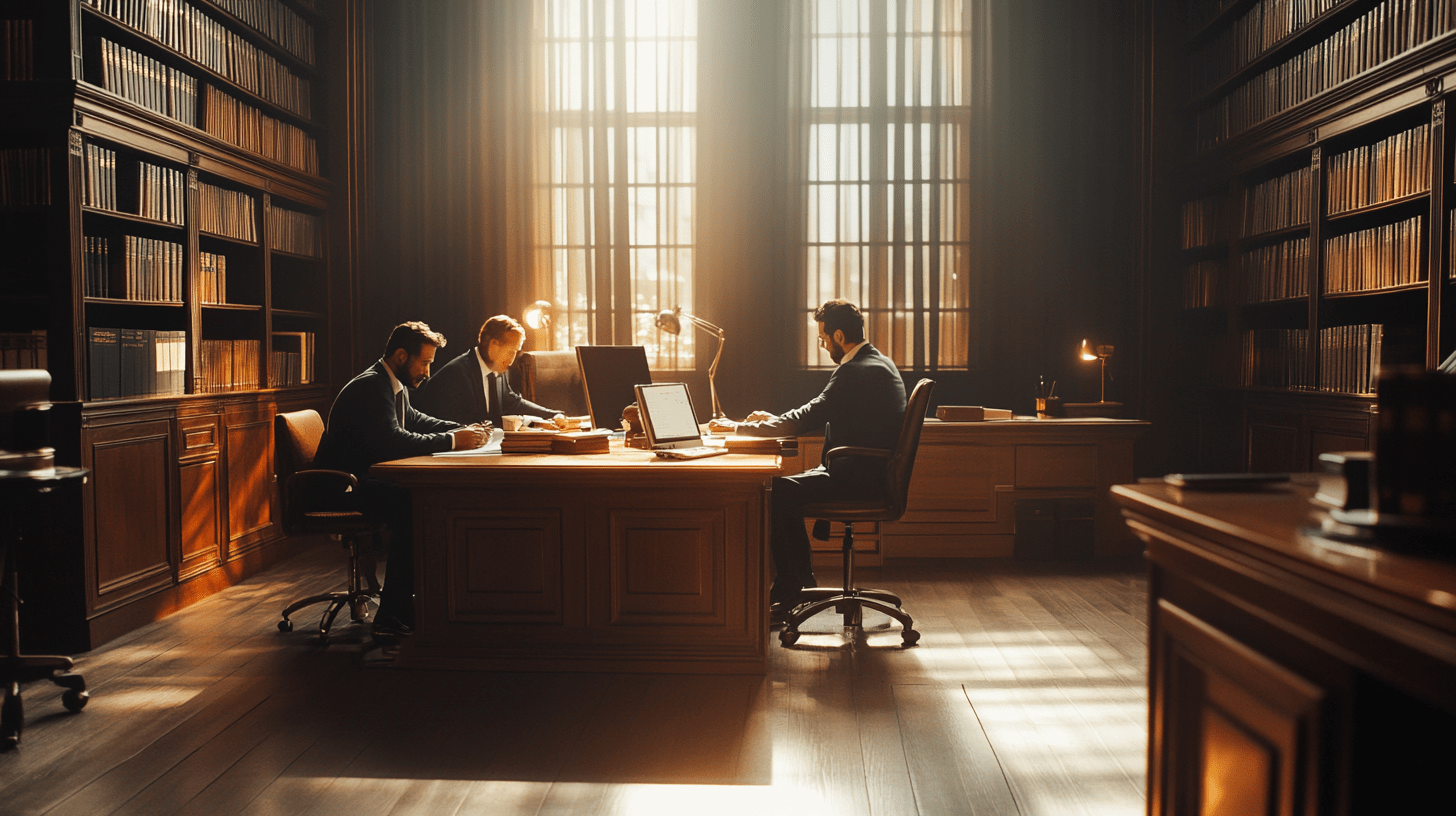 A team of commercial lawyers working o their SEO in their office in Epping, Sydney.