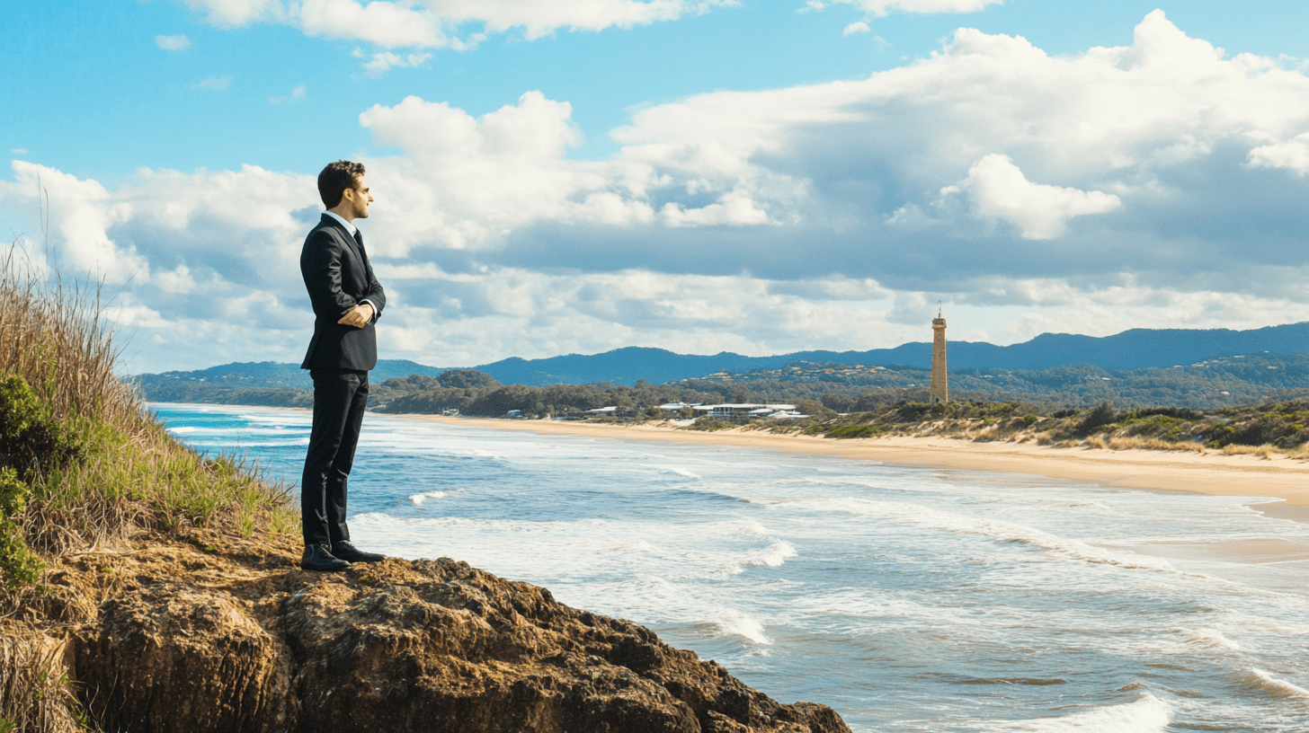 A lawyer in Coffs Harbour with a lighthouse in the background.