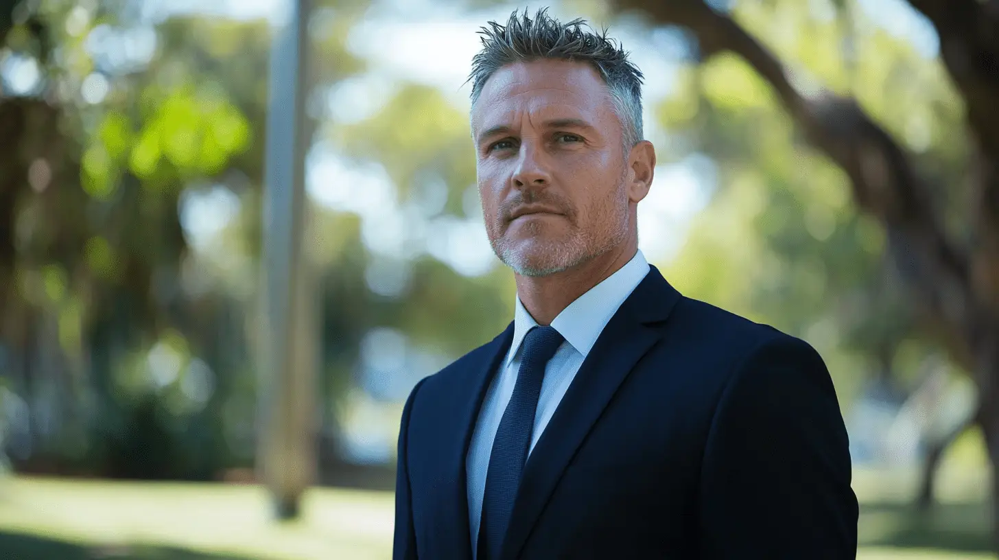 A lawyer standing outside in Port Macquarie.