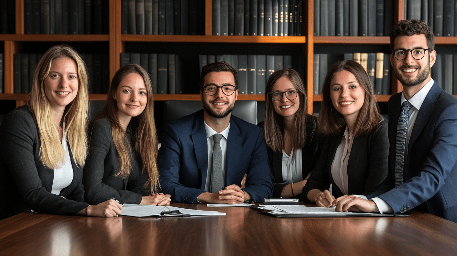 A team of personal injury lawyers in their office in Preston, Melbourne.