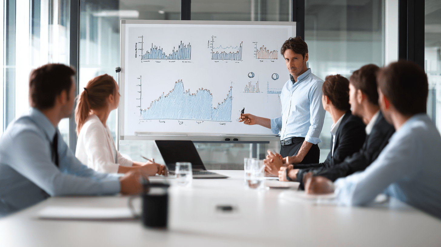Personal injury lawyers discussing SEO analytics in their office in Bankstown.