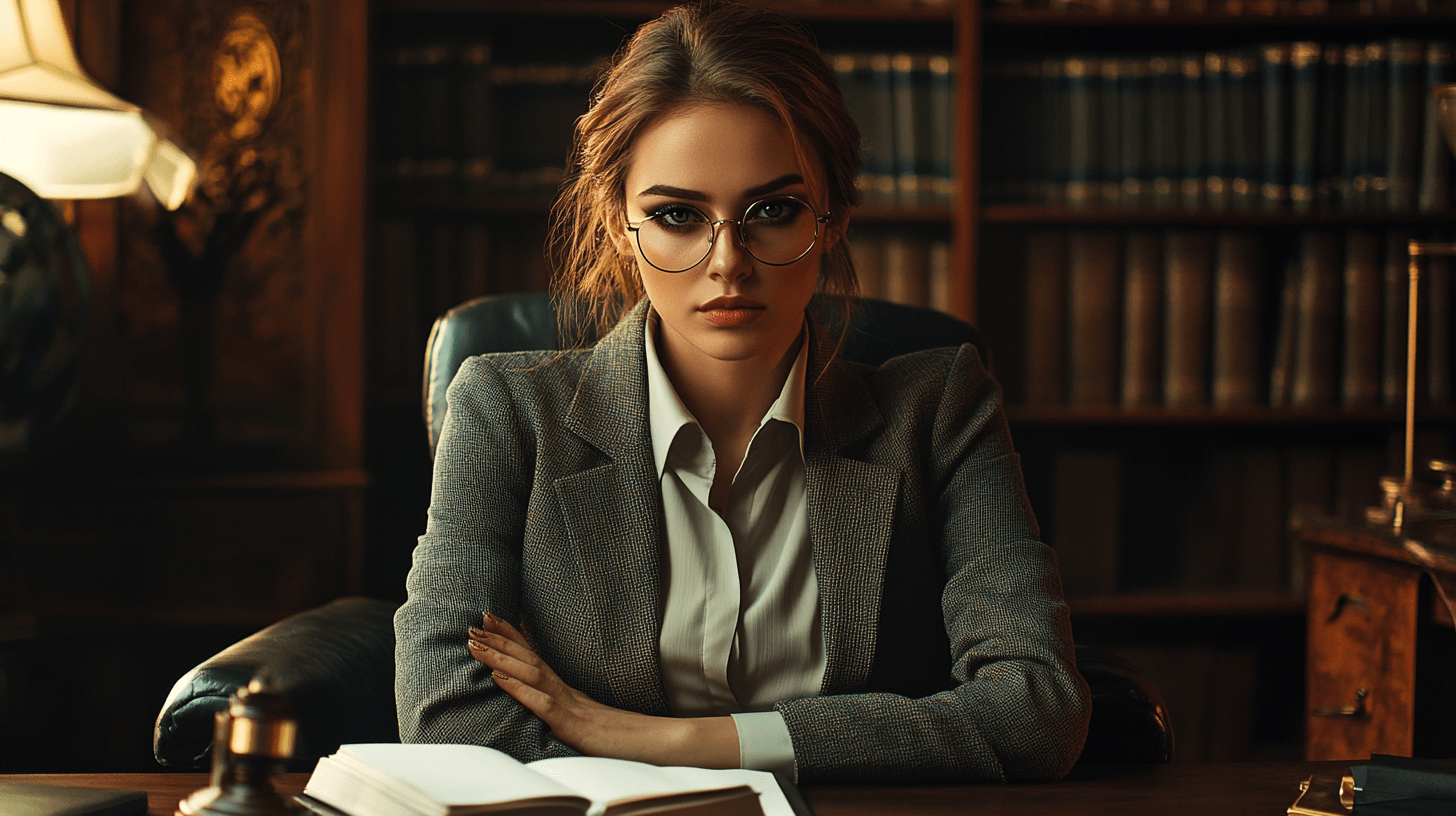 A personal injury lawyer sitting in her office in Frankston, Melbourne.