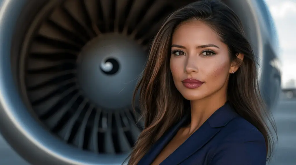 A commercial lawyer standing next to a jet engine at the airport in Mascot, Sydney.