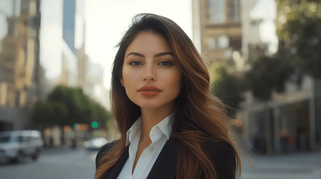 A Criminal Defense Lawyer standing in the street in the Melbourne CBD.