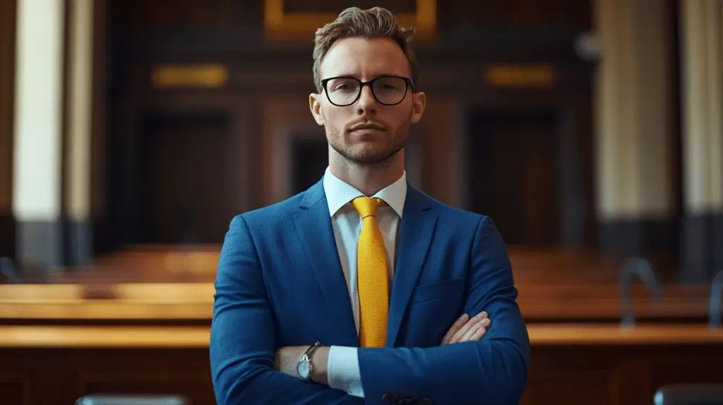 A criminal defense lawyer standing in a paramatta courtroom.