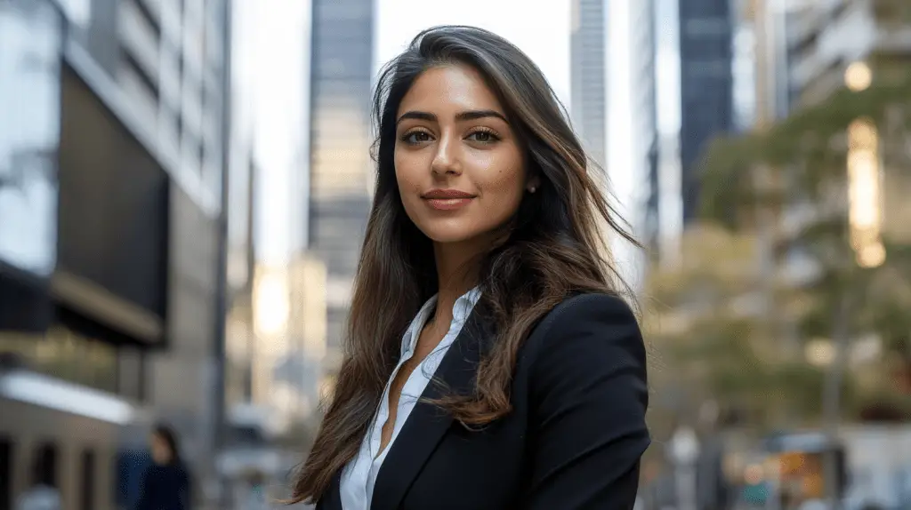 A criminal lawyer standing in the street at Macquarie Park, Sydney.