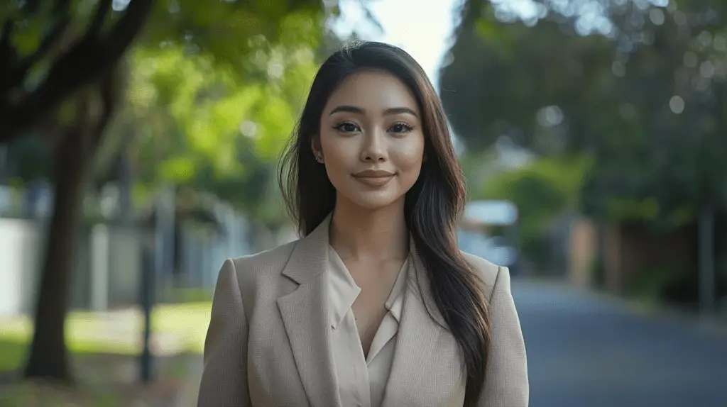 A criminal lawyer standing in the street at Strathfield, Sydney.