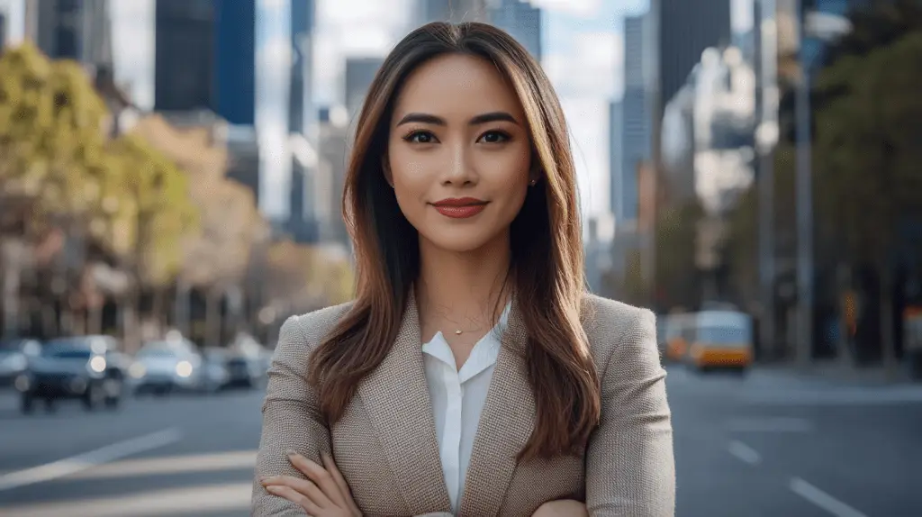 A family lawyer standing on the street in Box Hill, Melbourne.