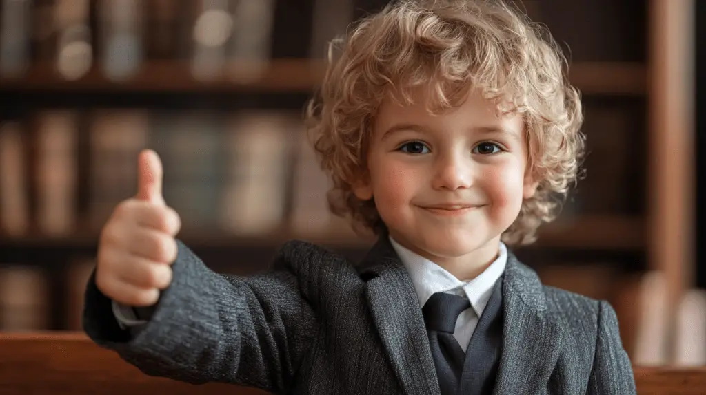 A young boy dressed up as a family lawyer in Frankston, Melbourne.