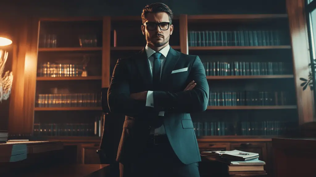 A male family lawyer standing in his office in Glen Waverley, Melbourne.