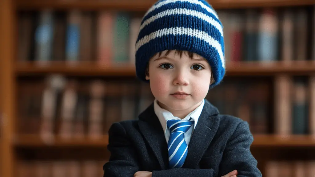A young boy dressed as a personal injury lawyer in Bankstown, Sydney.