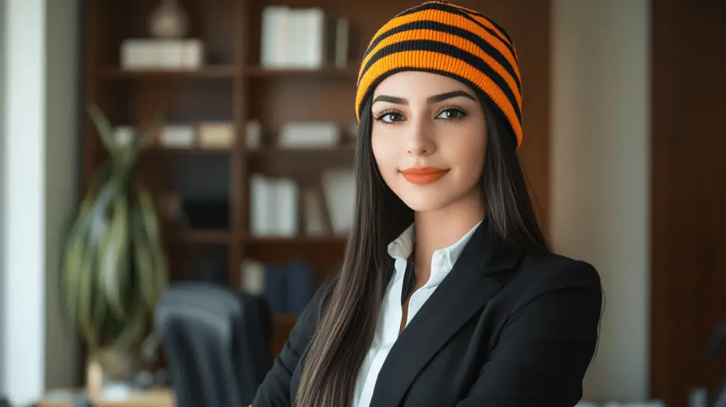 A personal injury lawyer in her office in Campbelltown, Sydney.