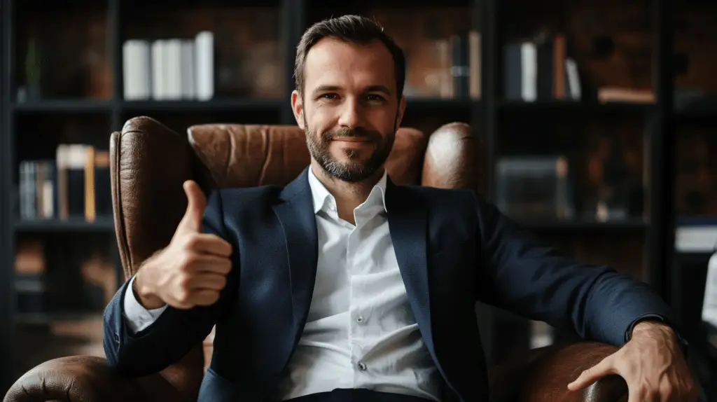 A personal injury lawyer sitting in his office in Glen Waverley, Melbourne.