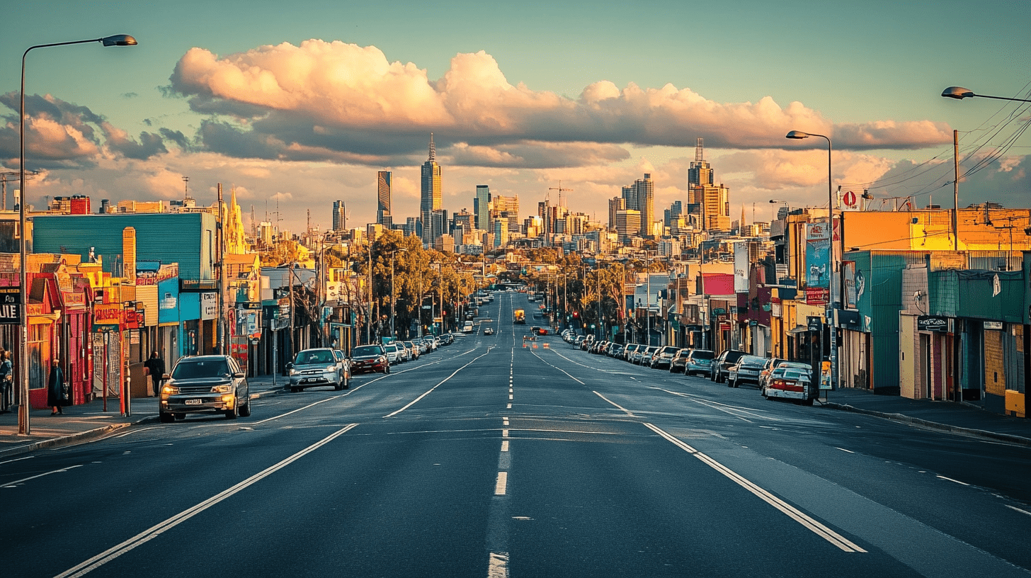 A main street in Footscray, Melbourne.