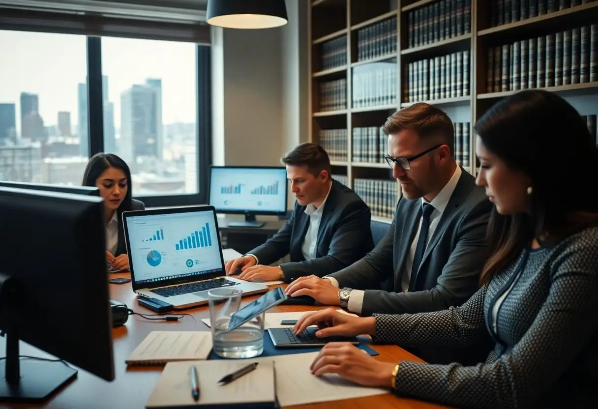 A group of family lawyers in their office in Brunswick, Melbourne.
