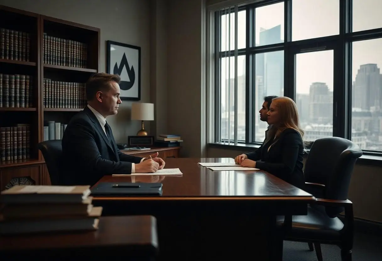 A Family Lawyer in a meeting with clients in South Melbourne.