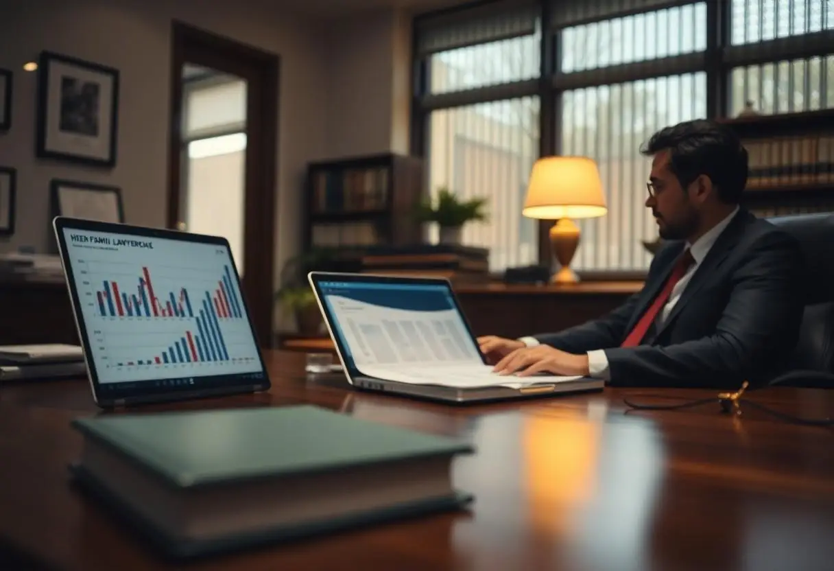 A family lawyer in his office in Glen Waverley, Melbourne.