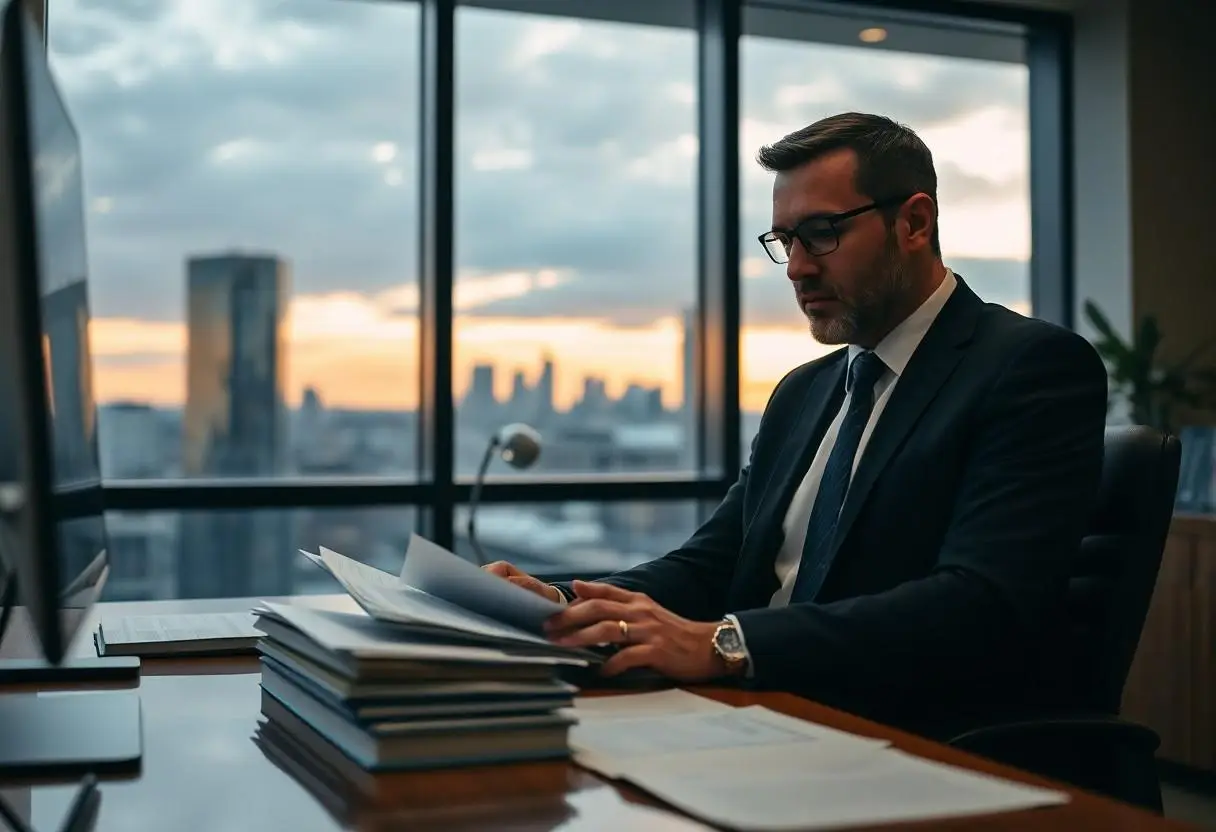 A personal injury lawyer working on his SEO in his office in Penrith, Sydney.
