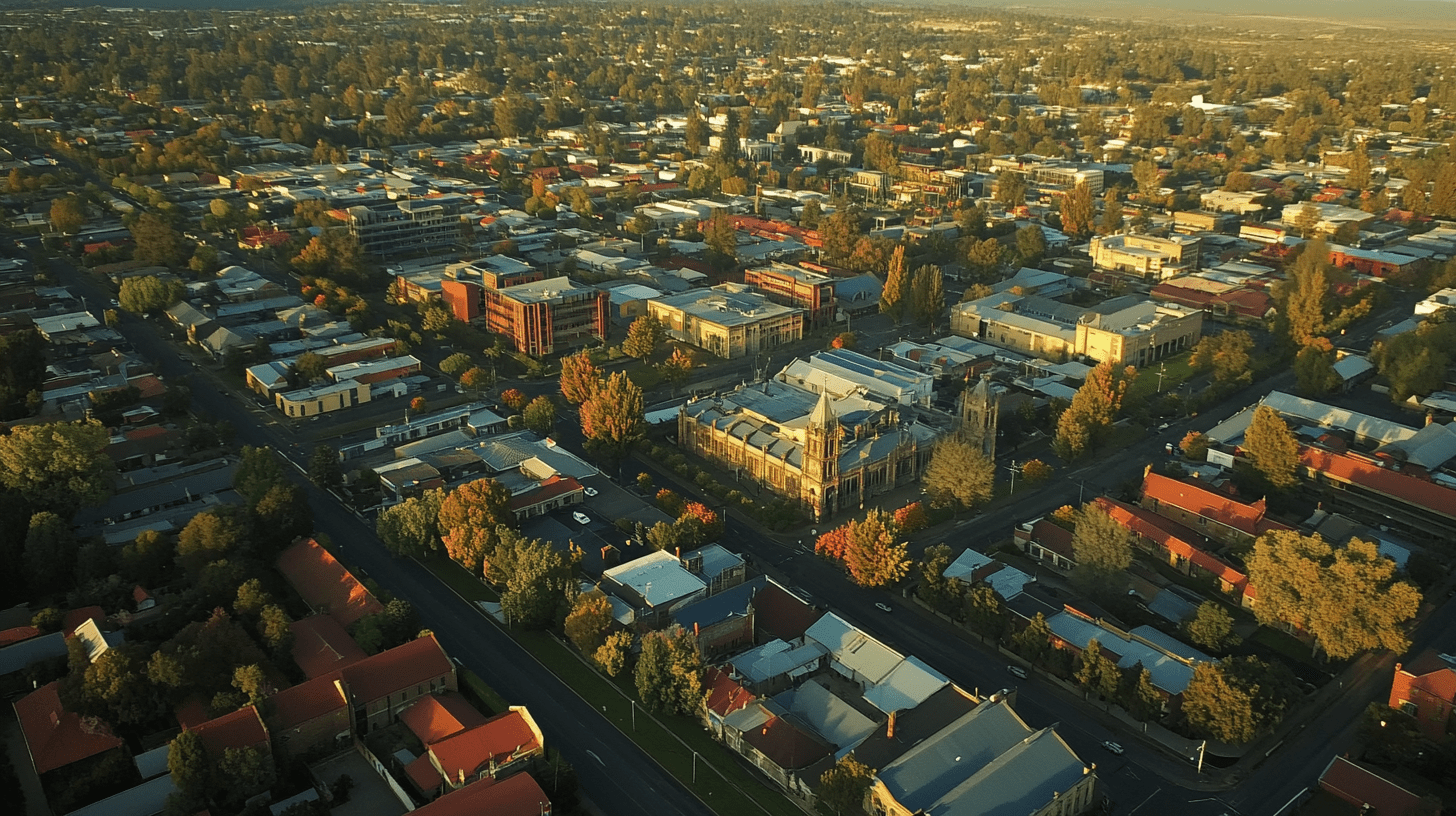 An arial photo of Ballarat.