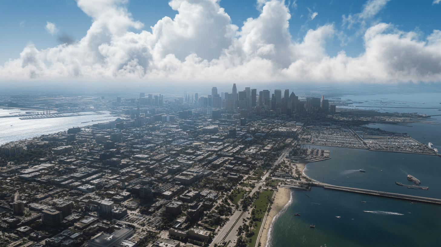 An arial photo of San Diego in 2025.