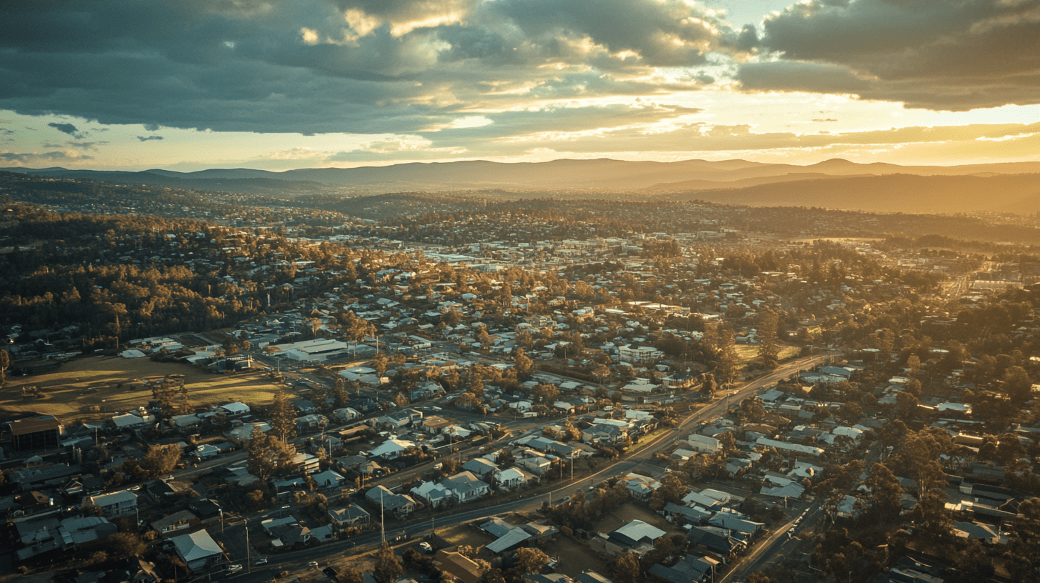 An arial photo of Launceston.