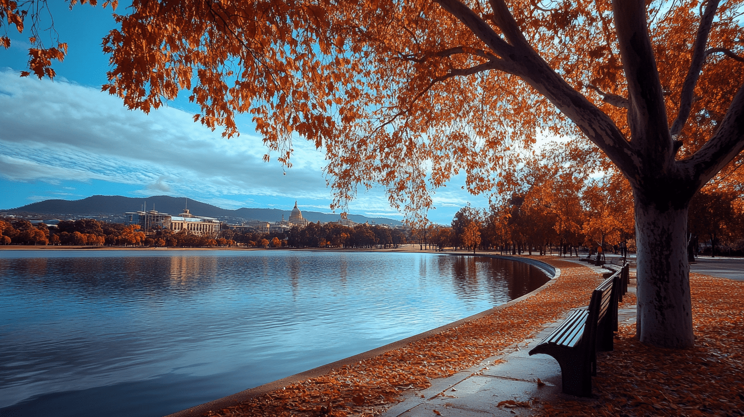 A lake in Canberra in Autumn.
