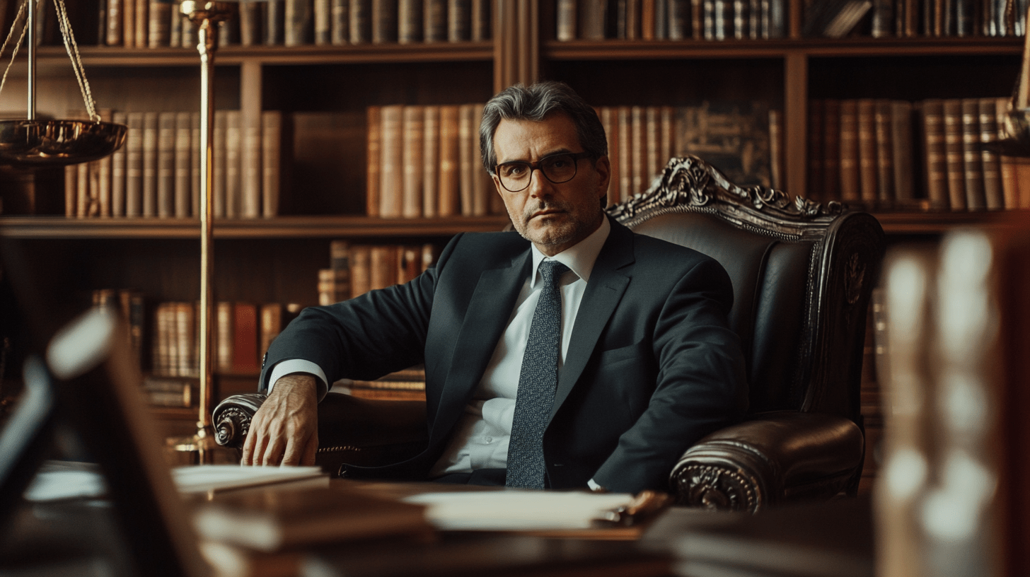 A lawyer sitting in his office in Canberra.