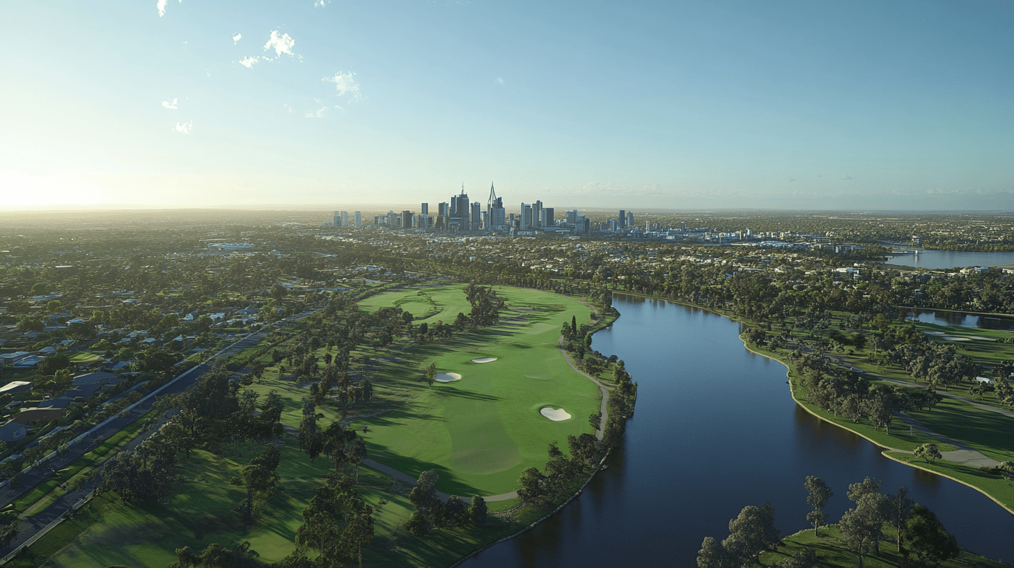 An arial photo of East Perth.