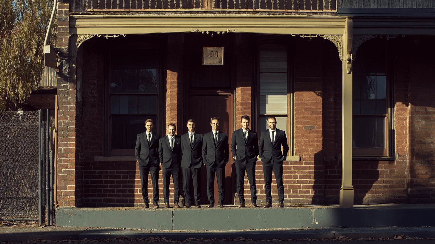 A team of lawyers standing outside their office in Elizabeth, Adelaide.