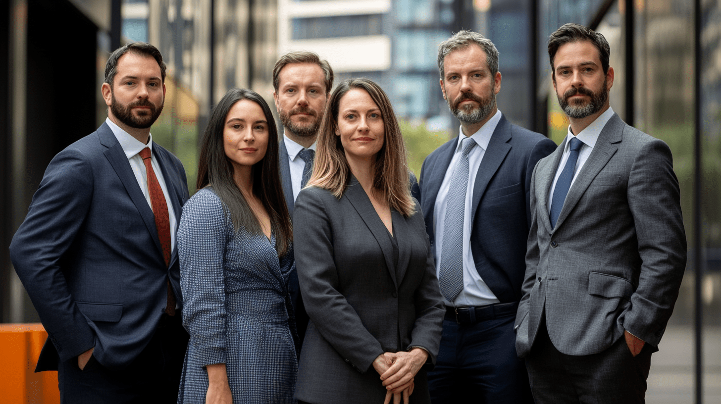 A team of lawyers standing in the Perth CBD.