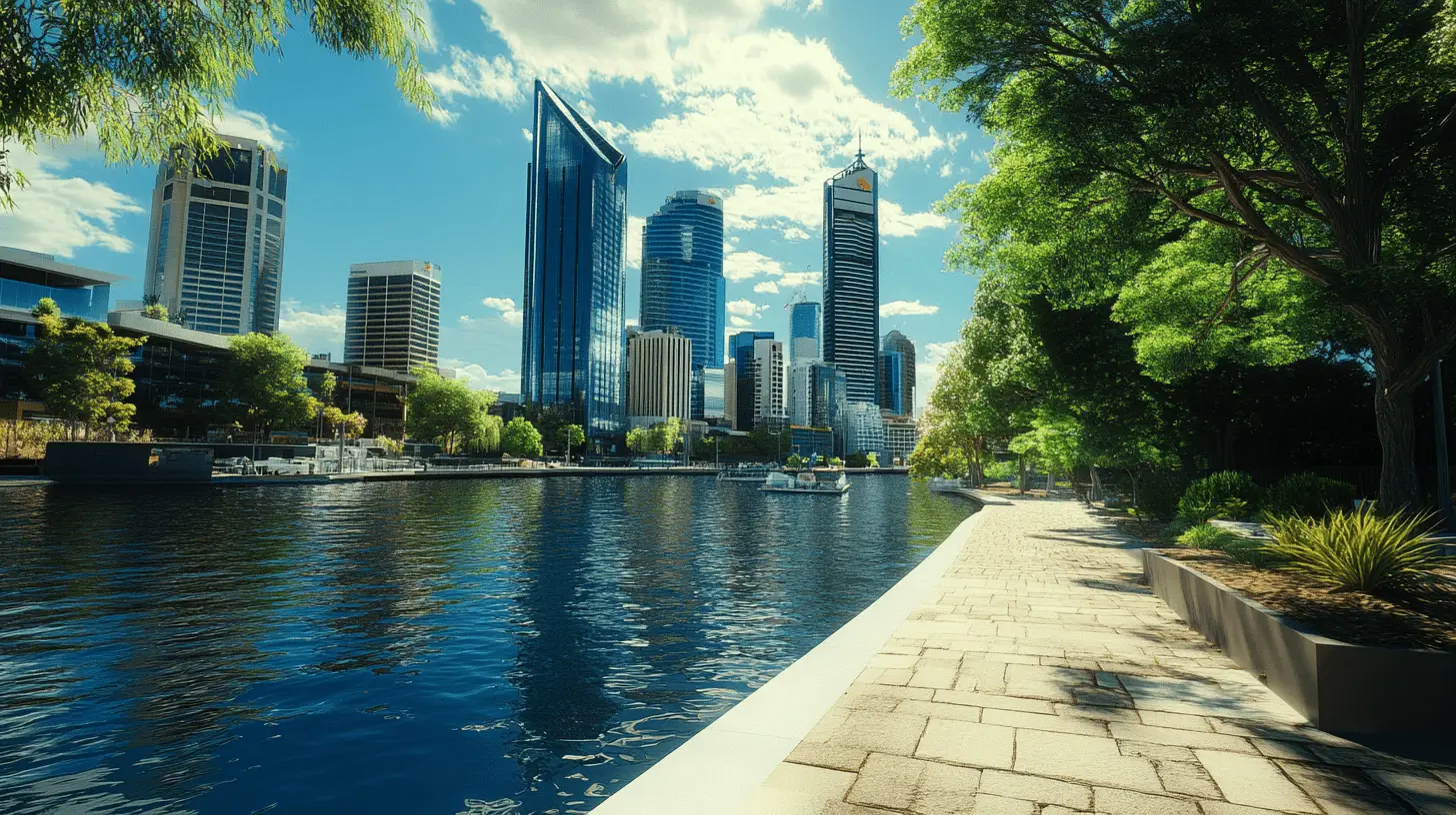 A photo of the city of Perth.