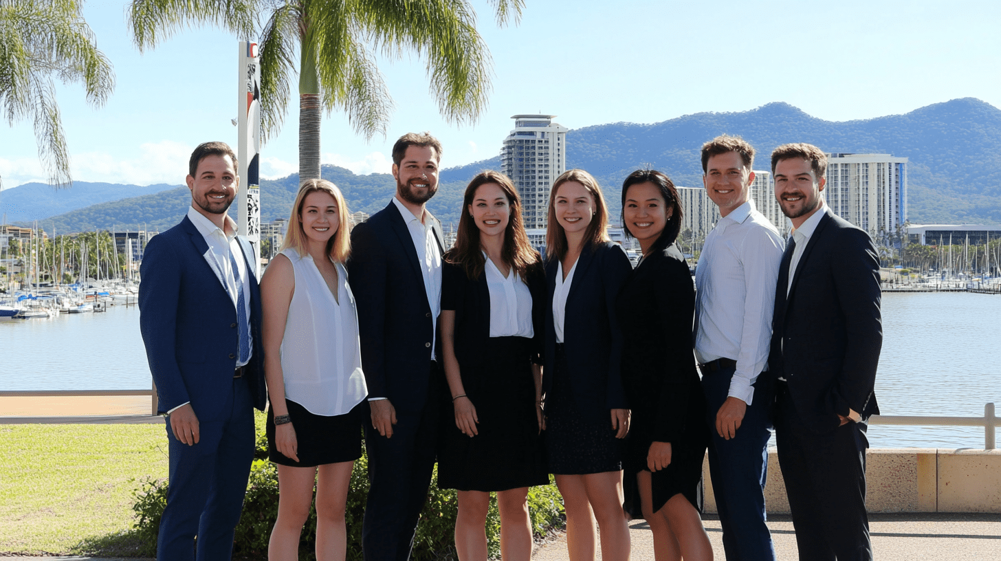 A team of lawyers posing for a photo in Townsville.
