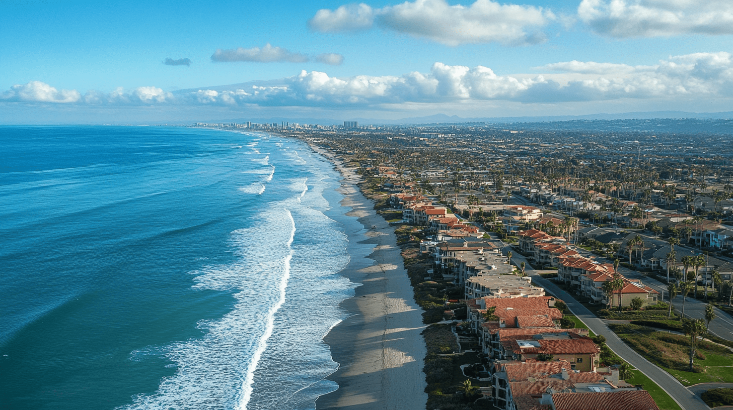 An arial photo of Oceanside, San Diego.
