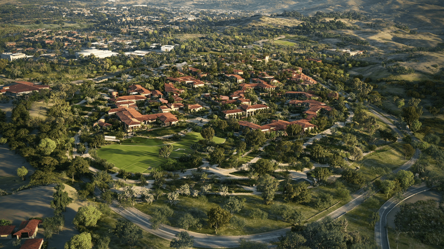 An arial photo of Rancho Santa Fe, San Diego.