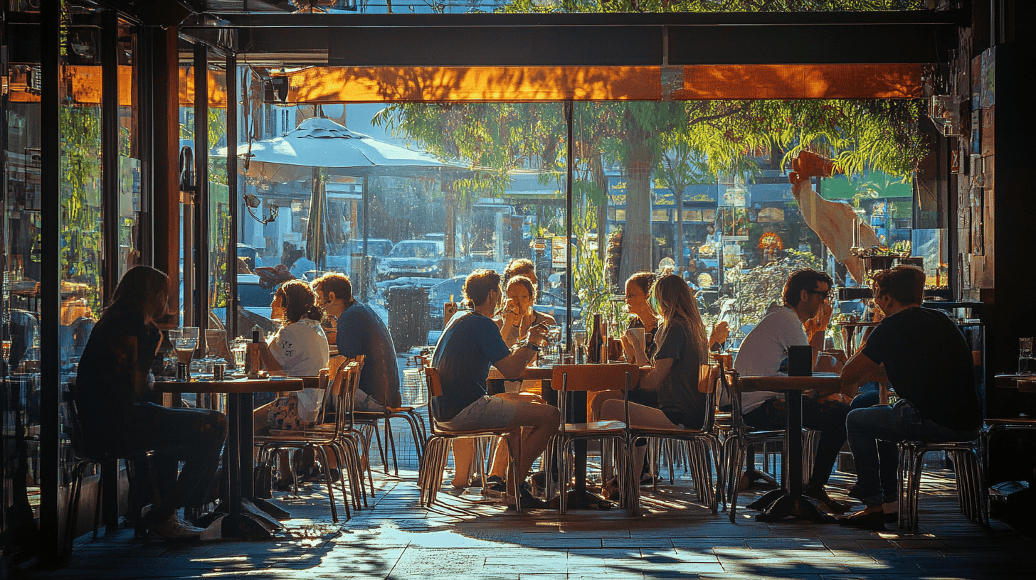 A busy cafe in Sawtell, Coffs Harbour.