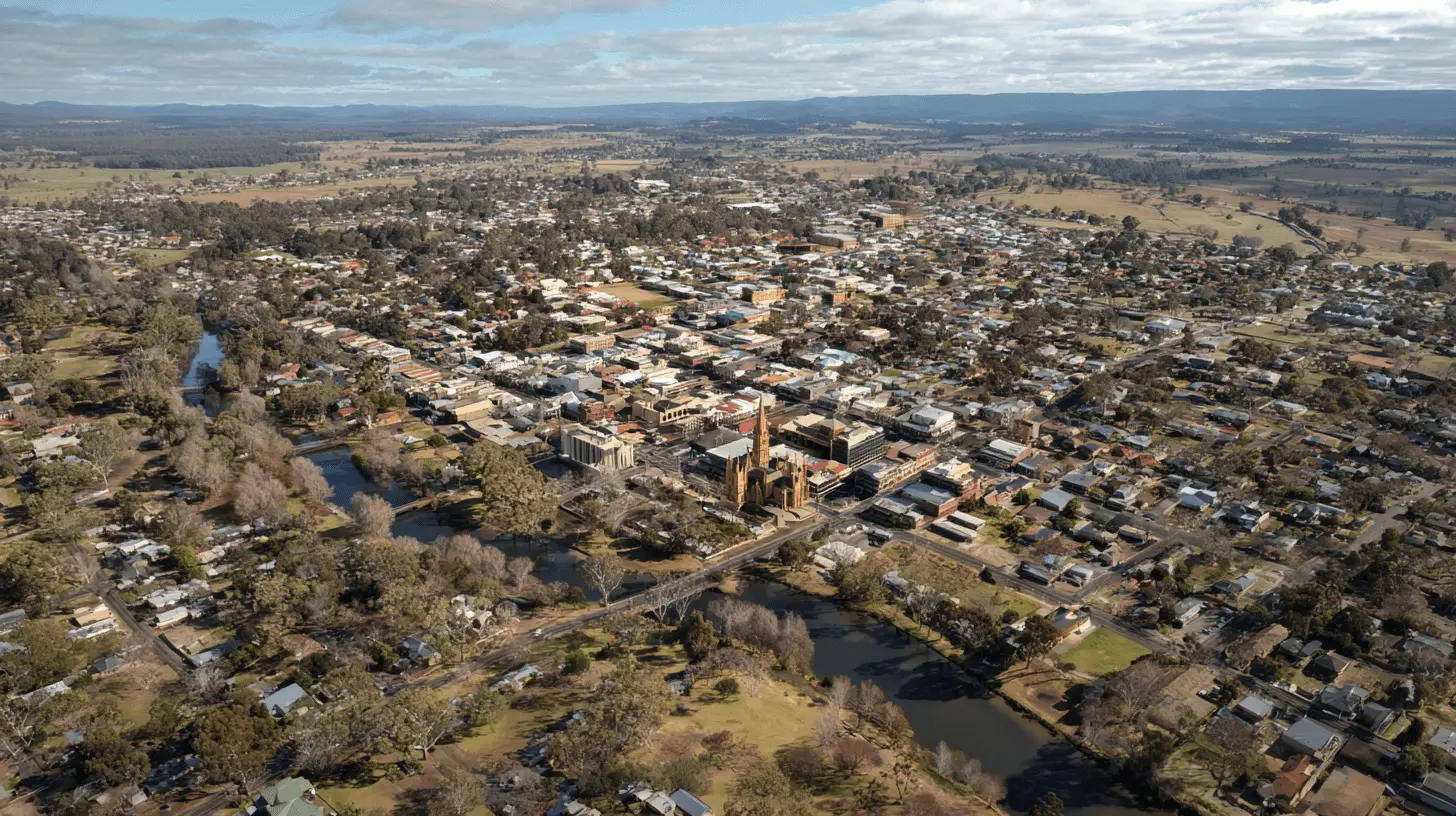 An arial photo of Sebastopol, Ballarat.