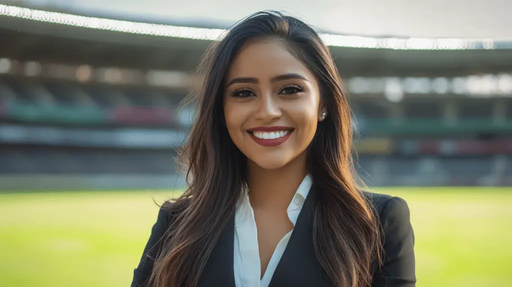 A lawyer standing in the middle of the Adelaide Oval Stadium in Adelaide.
