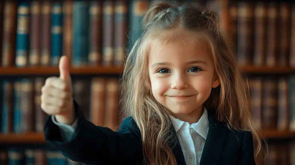 A young girl dressed up as a lawyer in East Perth.