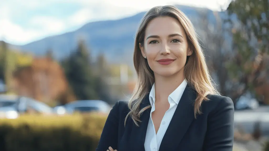 A lawyer standing outside in Glenorchy, Hobart.