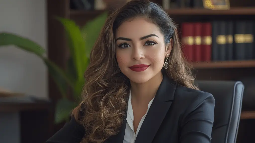 A lawyer sitting in her office in Midland, Perth.