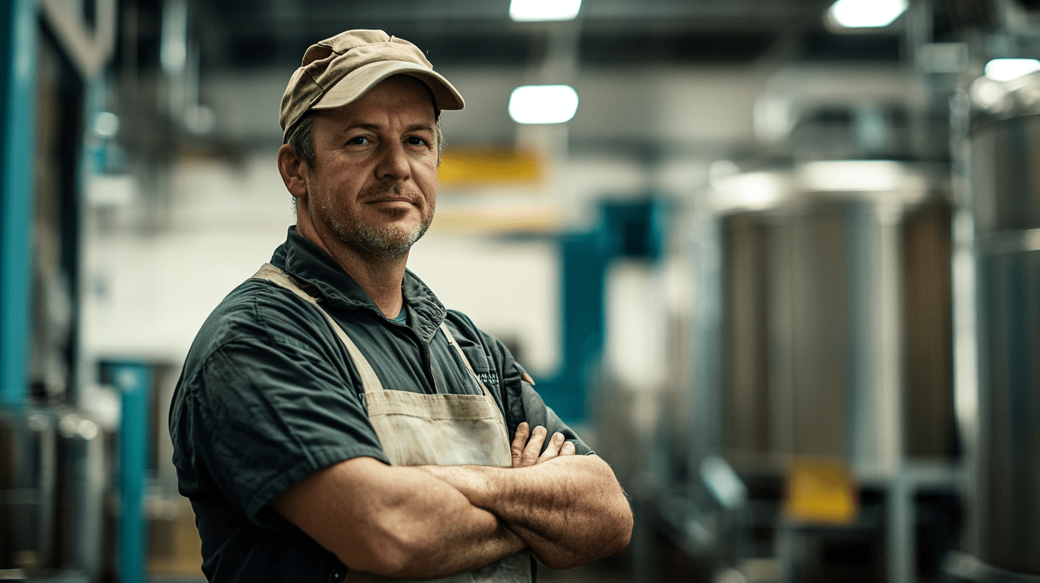 A worker at a food factory in Shepparton.
