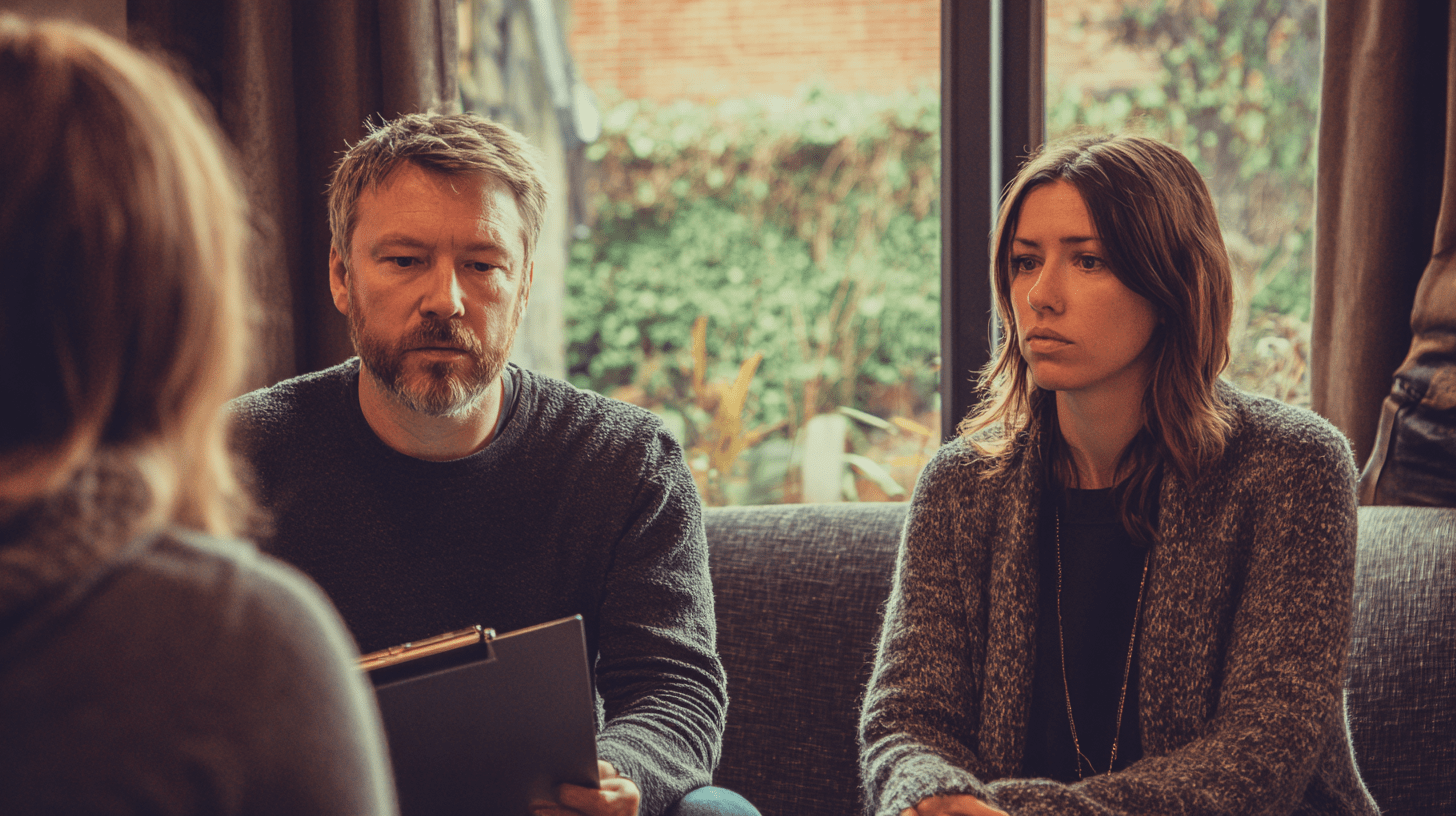 A husband and wife attending a counselling session with a mediator in Barrow, Alaska.