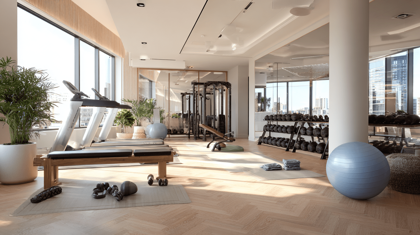 An interior photo of a boutique fitness studio.