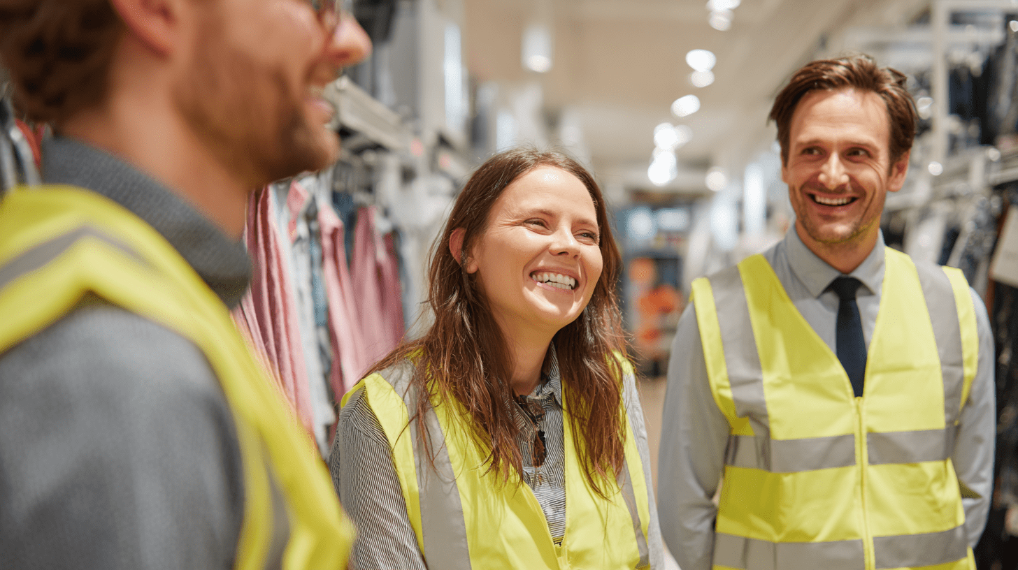 Retail store fitout contractors speaking to a lead.