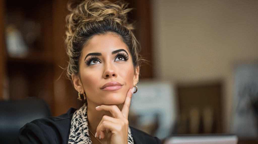 A female lawyer thinking about her law firm keyword strategy for 2026.