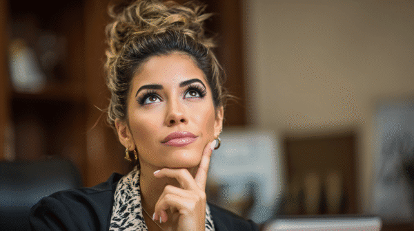 A female lawyer thinking about her law firm keyword strategy for 2026.